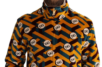 Veste pull homme Dolce & Gabbana en velours multicolore avec logo DG