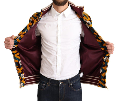 Veste pull homme Dolce & Gabbana en velours multicolore avec logo DG
