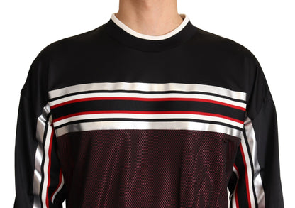 Pull en maille sport Dolce & Gabbana noir et rouge à col rond