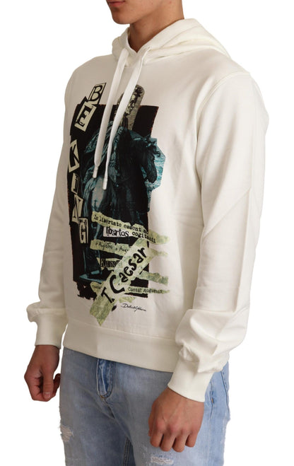 Pull à capuche en coton King Caesar blanc Dolce & Gabbana
