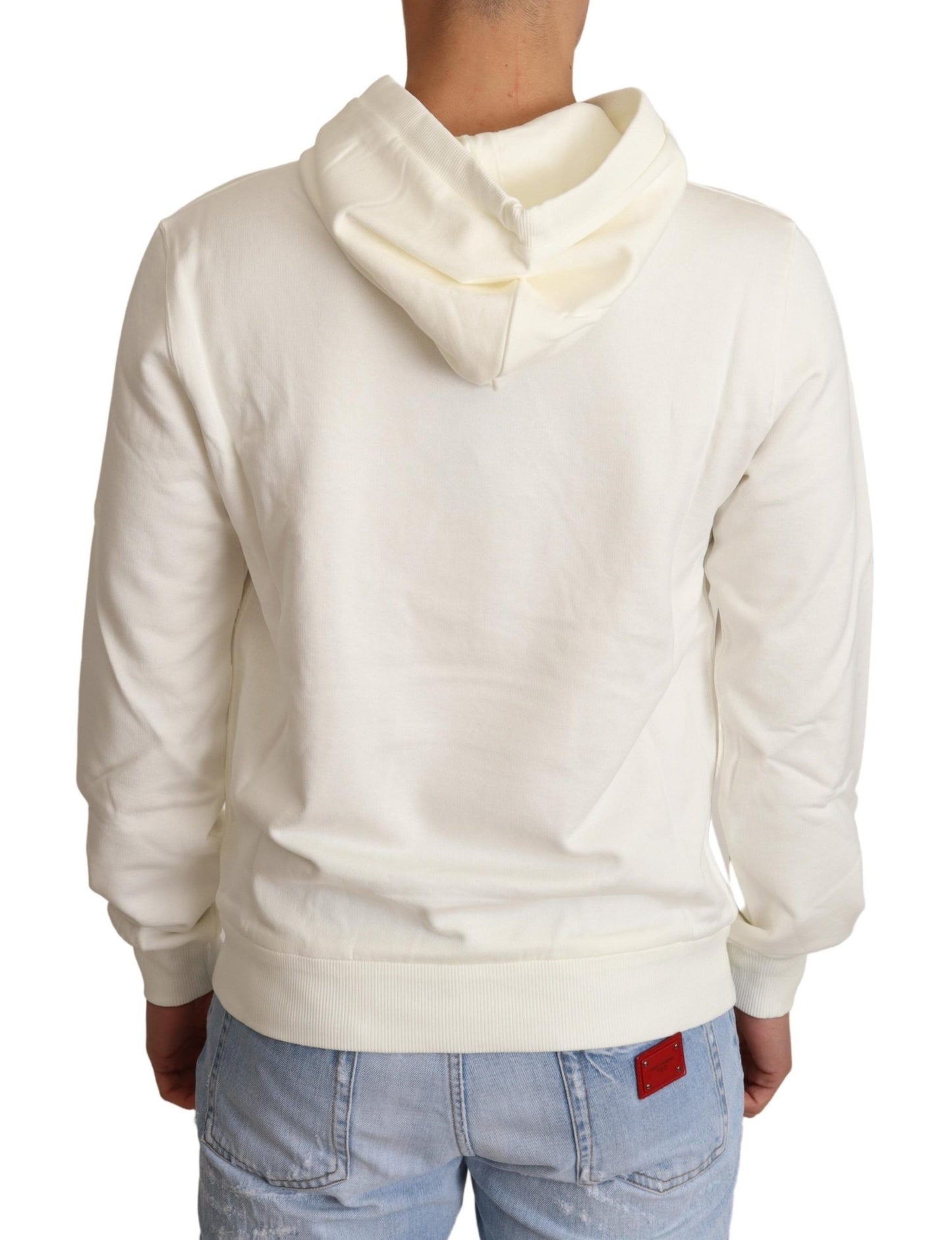 Pull à capuche en coton King Caesar blanc Dolce & Gabbana