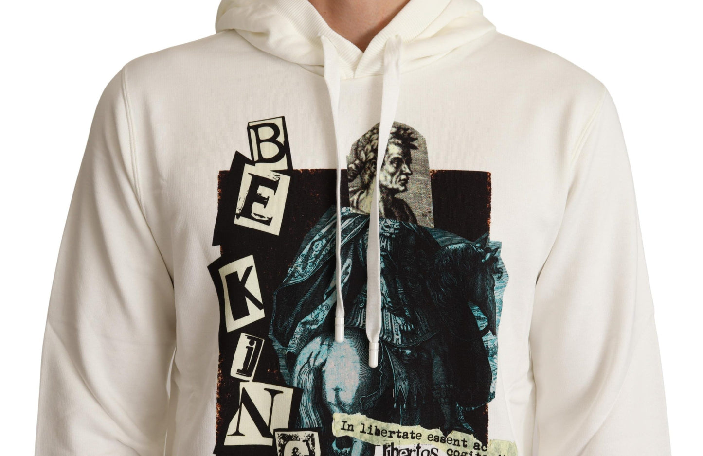 Pull à capuche en coton King Caesar blanc Dolce & Gabbana