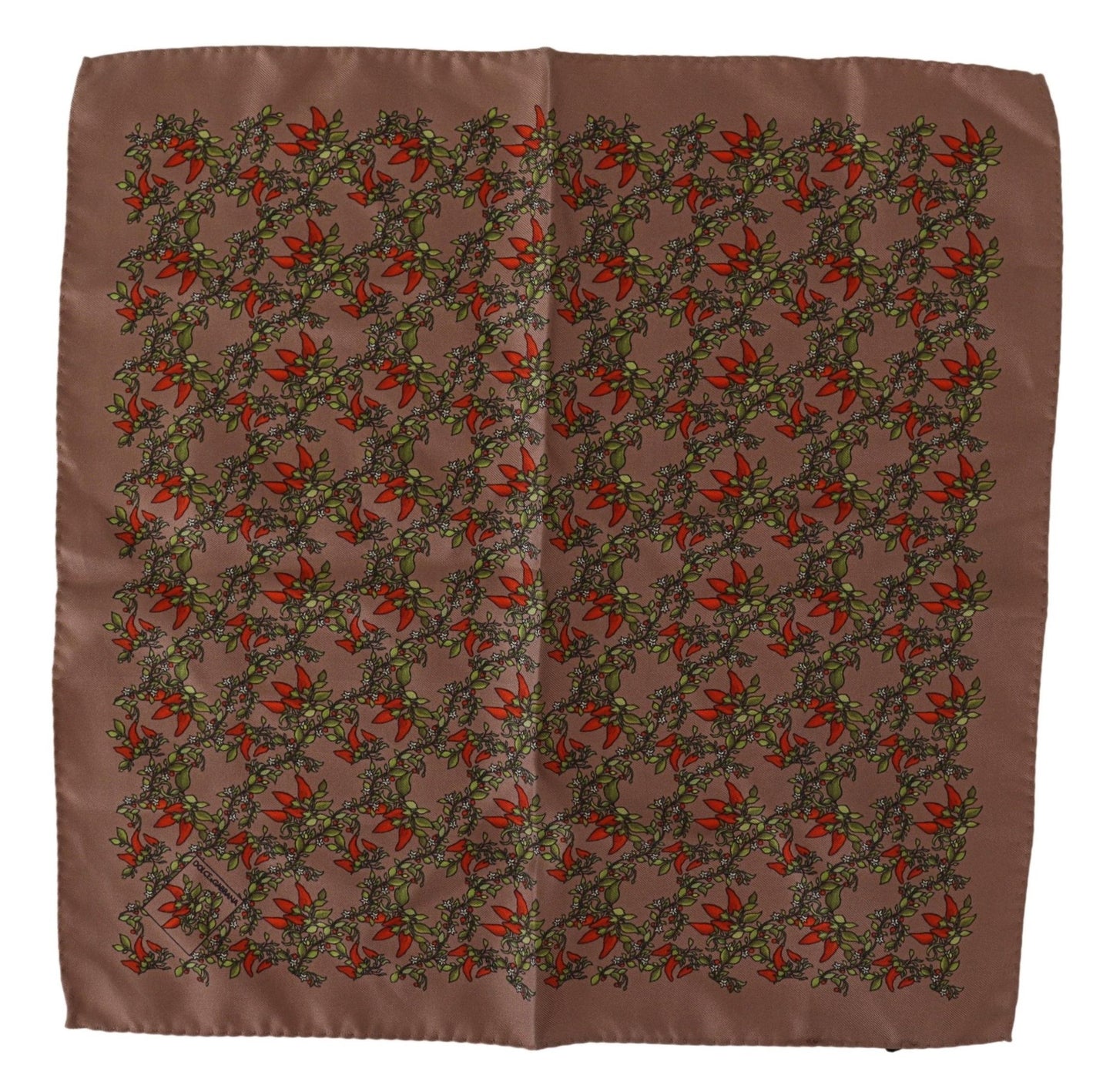 Pochette en soie Dolce & Gabbana marron imprimé carottes