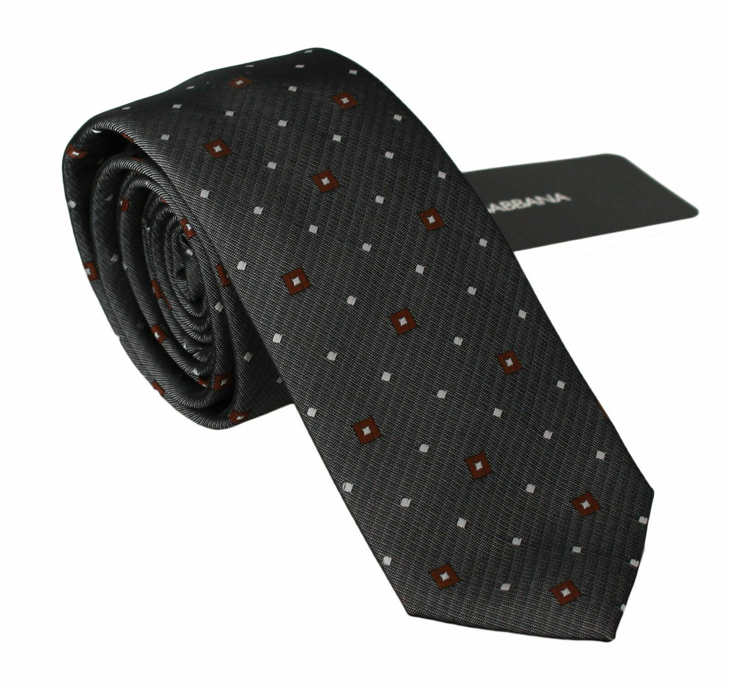 Cravate homme fine à motif grise Dolce & Gabbana