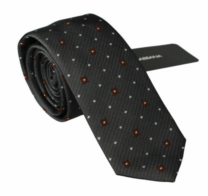 Cravate homme fine à motif grise Dolce & Gabbana