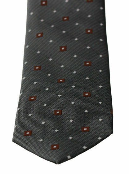 Cravate homme fine à motif grise Dolce & Gabbana