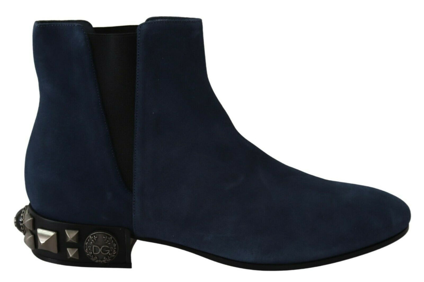 Chaussures Bottes cloutées ornées en daim bleu Dolce & Gabbana