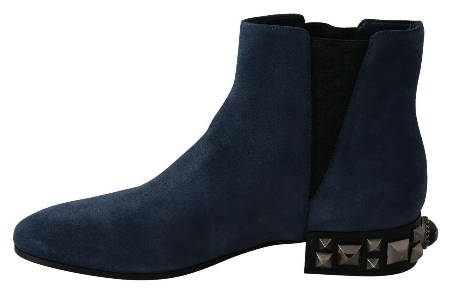 Chaussures Bottes cloutées ornées en daim bleu Dolce & Gabbana