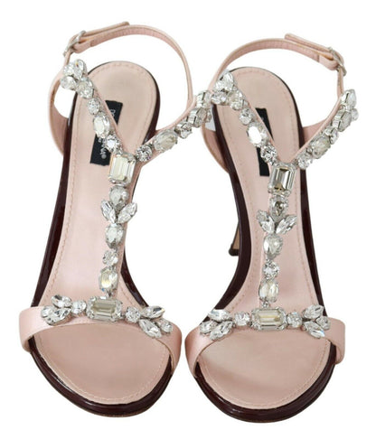 Sandales Keira à talons et cristaux roses Dolce & Gabbana