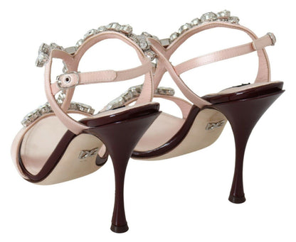 Sandales Keira à talons et cristaux roses Dolce & Gabbana