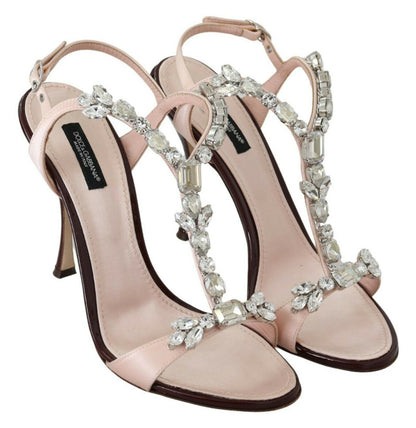 Sandales Keira à talons et cristaux roses Dolce & Gabbana