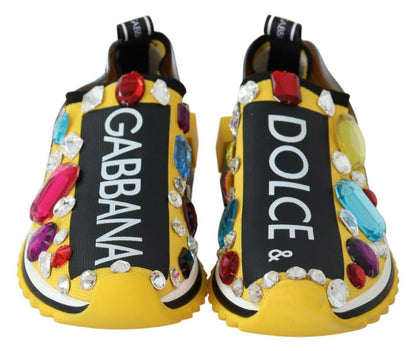 Chaussures Sneakers Dolce & Gabbana Cristaux Multicolores Jaunes