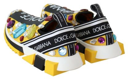 Chaussures Sneakers Dolce & Gabbana Cristaux Multicolores Jaunes