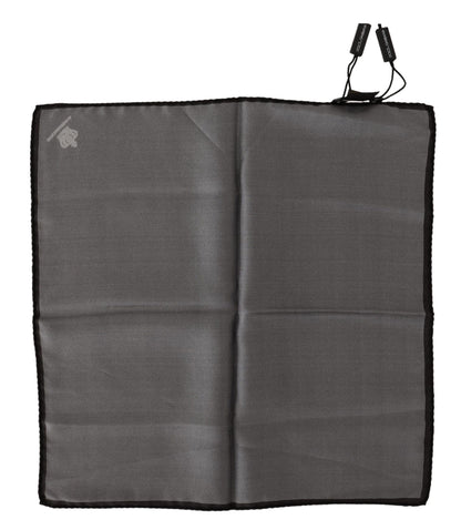 Foulard de poche carré Dolce & Gabbana en soie grise 100 %