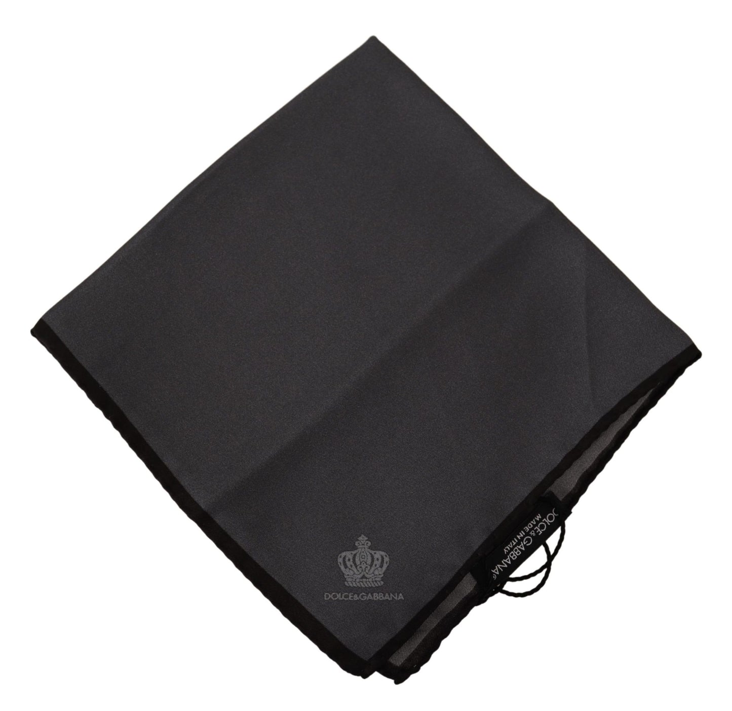 Foulard de poche carré Dolce & Gabbana en soie grise 100 %