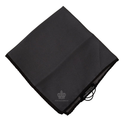 Foulard de poche carré Dolce & Gabbana en soie grise 100 %