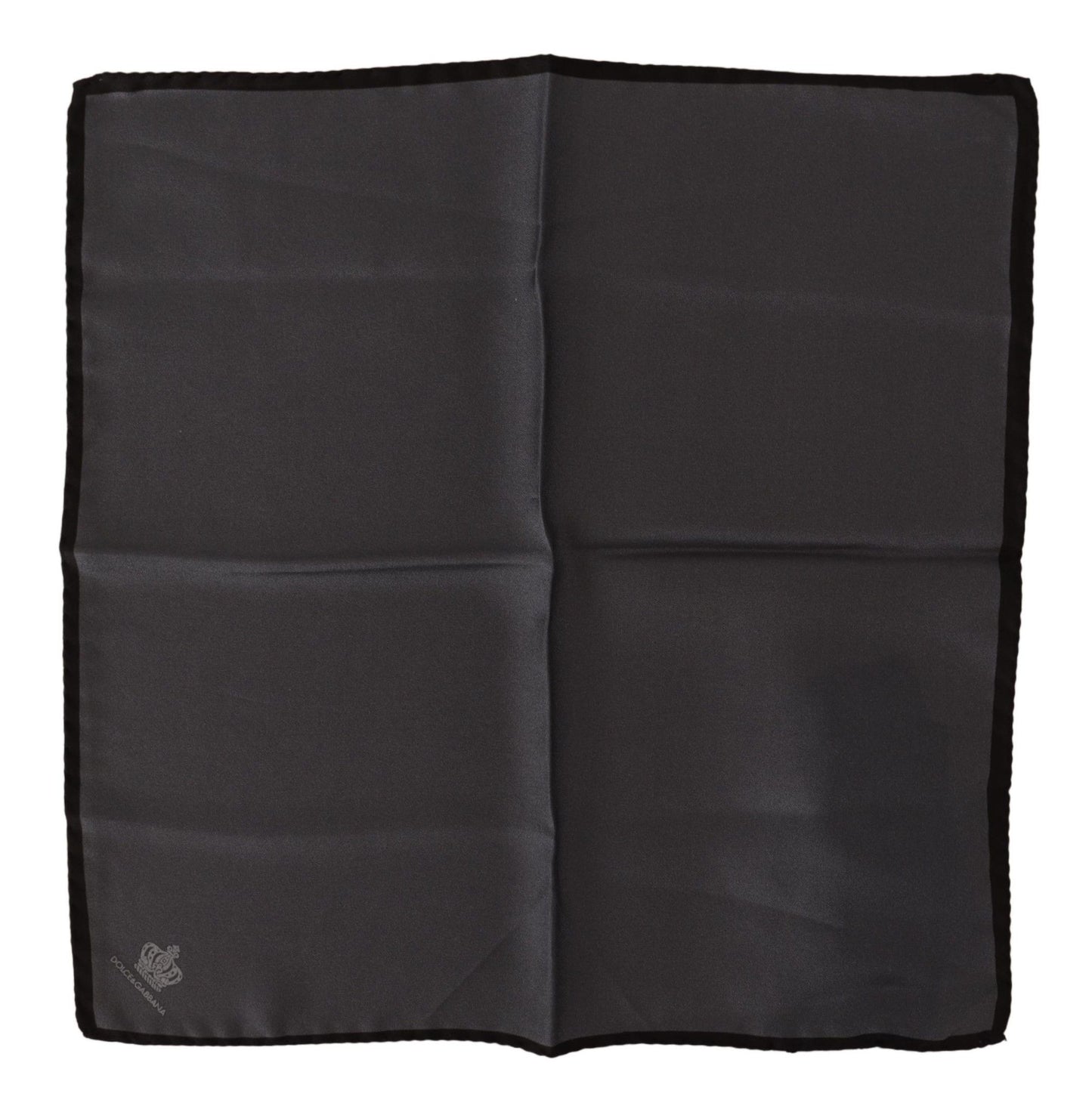 Foulard de poche carré Dolce & Gabbana en soie grise 100 %