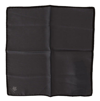 Foulard de poche carré Dolce & Gabbana en soie grise 100 %