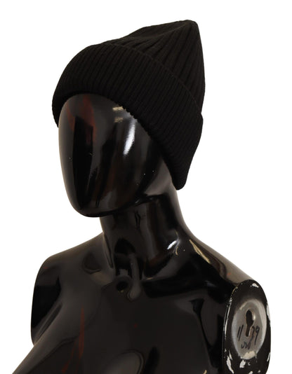Bonnet d'hiver en laine noire pour femme Dolce & Gabbana