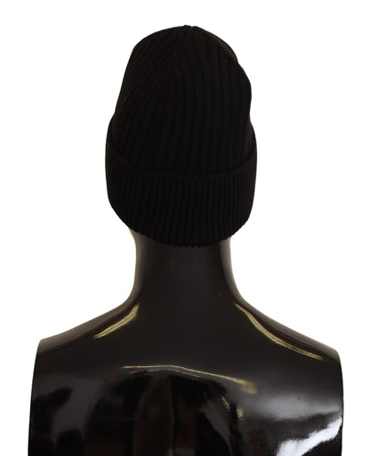Bonnet d'hiver en laine noire pour femme Dolce & Gabbana