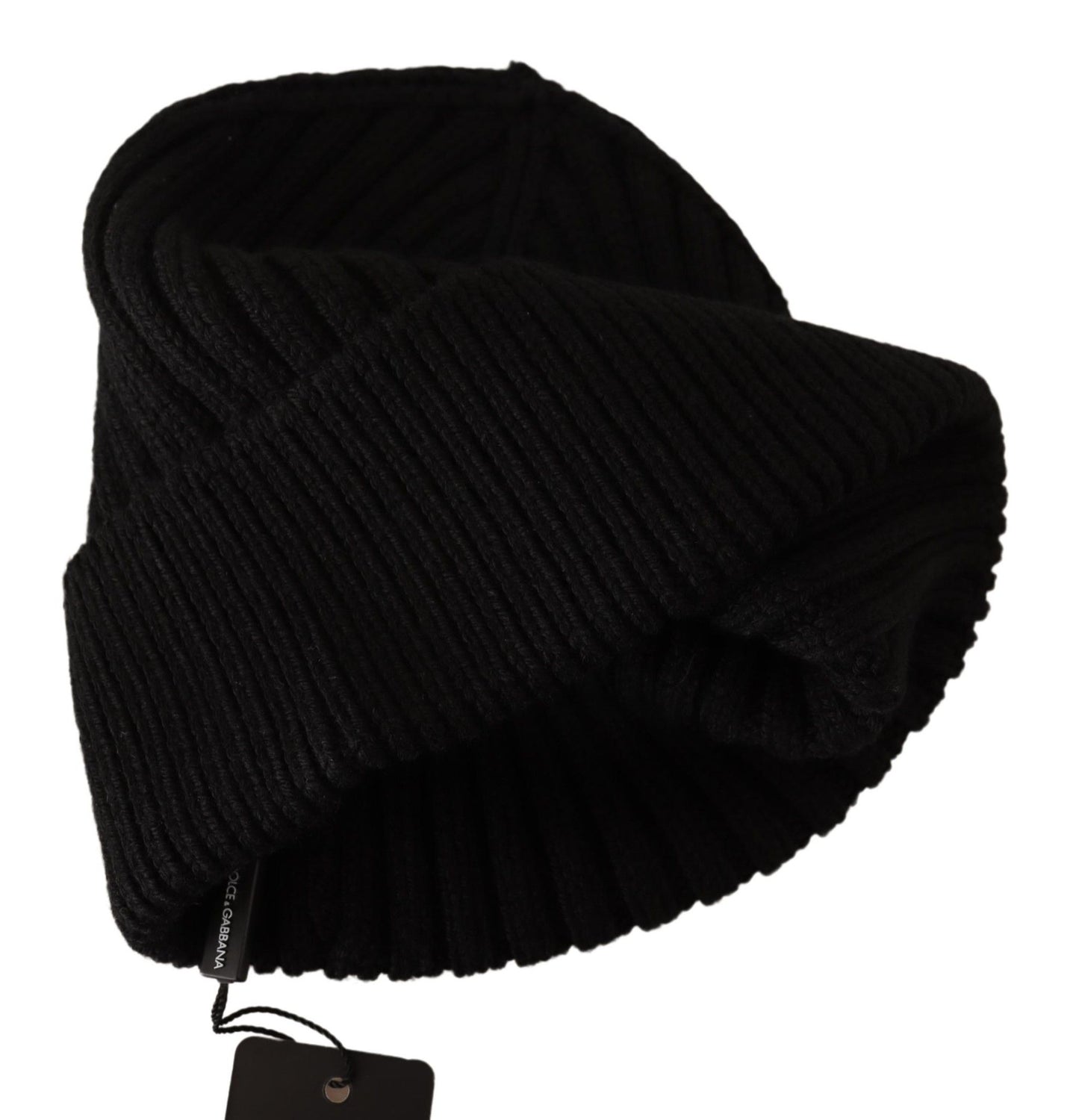 Bonnet d'hiver en laine noire pour femme Dolce & Gabbana