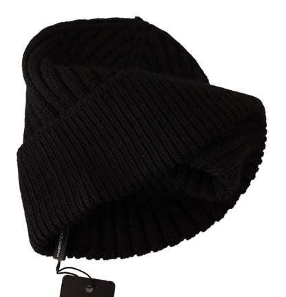 Bonnet d'hiver en laine noire pour femme Dolce & Gabbana