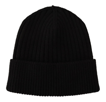 Bonnet d'hiver en laine noire pour femme Dolce & Gabbana