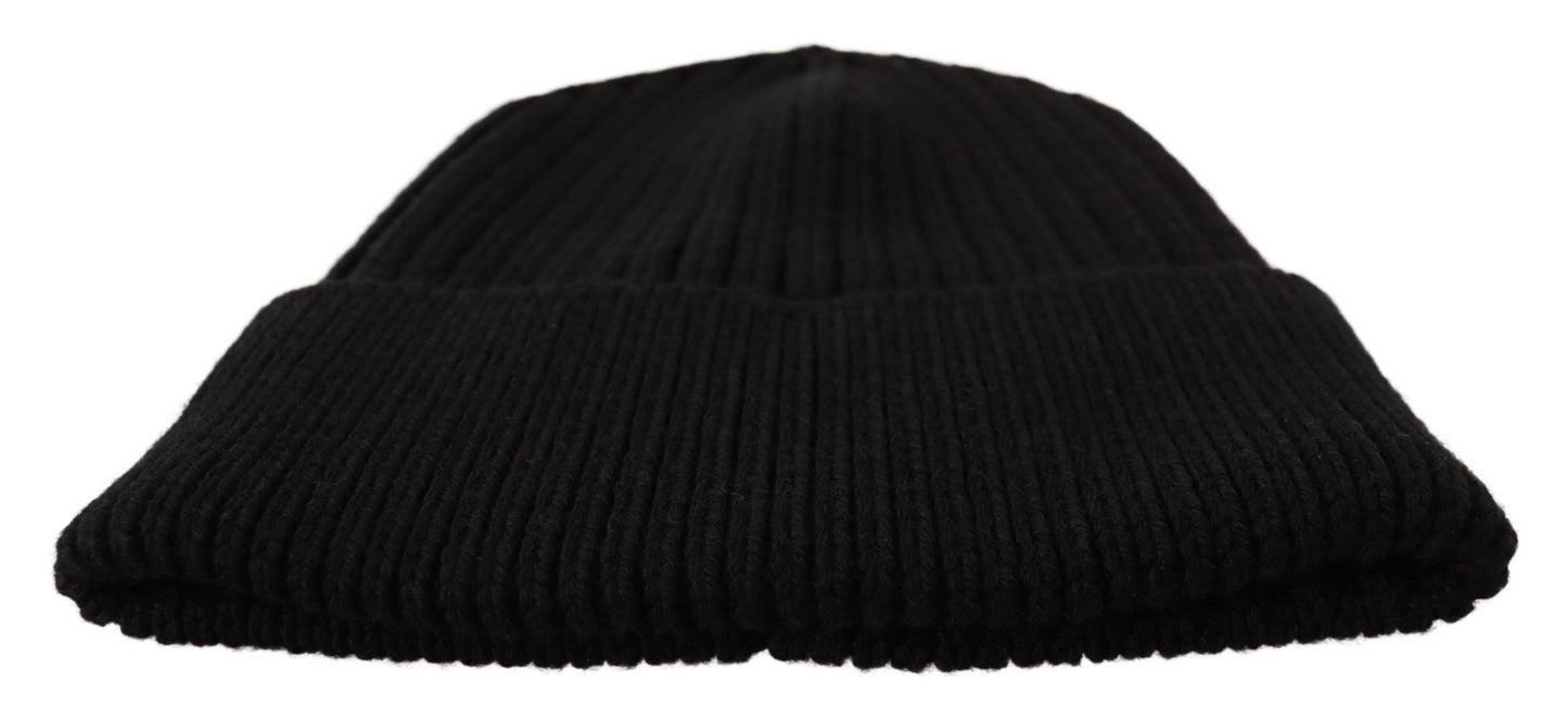 Bonnet d'hiver en laine noire pour femme Dolce & Gabbana