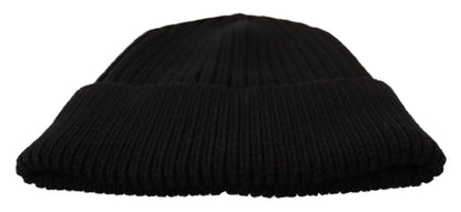 Bonnet d'hiver en laine noire pour femme Dolce & Gabbana