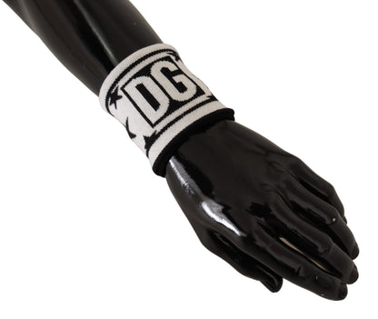 Bracelet Dolce & Gabbana en laine blanc et noir avec logo #DGMILLENNIALS