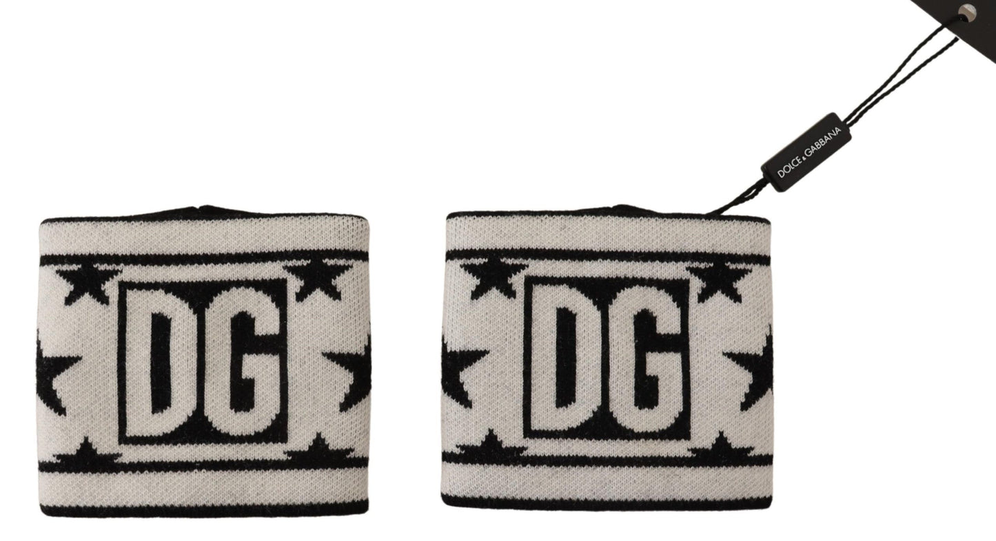 Bracelet Dolce & Gabbana en laine blanc et noir avec logo #DGMILLENNIALS