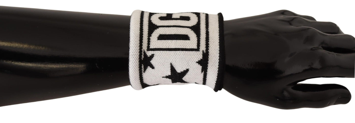 Bracelet Dolce & Gabbana en laine blanc et noir avec logo #DGMILLENNIALS