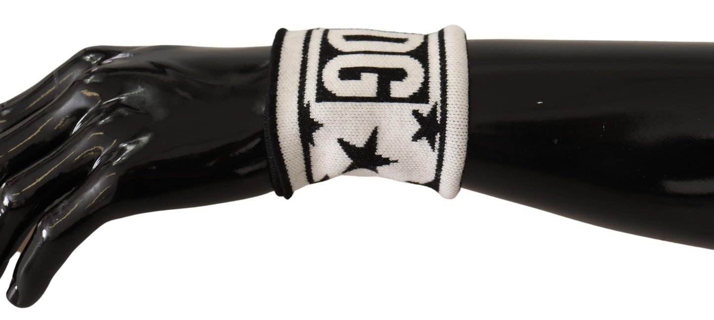Bracelet Dolce & Gabbana en laine blanc et noir avec logo #DGMILLENNIALS