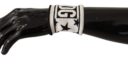 Bracelet Dolce & Gabbana en laine blanc et noir avec logo #DGMILLENNIALS