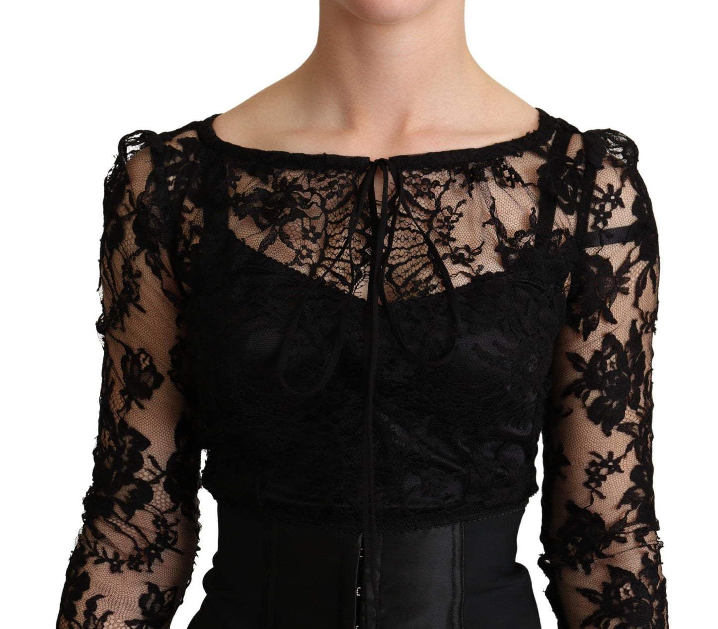 Dolce & Gabbana Mini robe moulante ajustée en dentelle noire