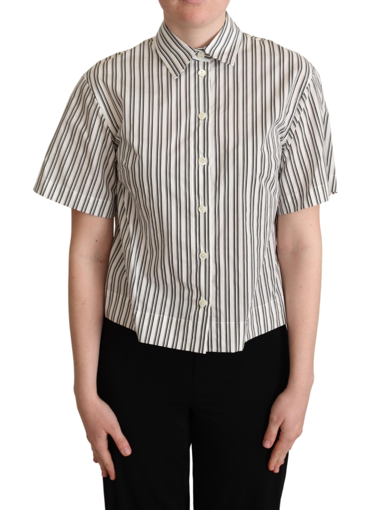 Chemisier/Haut Rayé Noir et Blanc Dolce & Gabbana