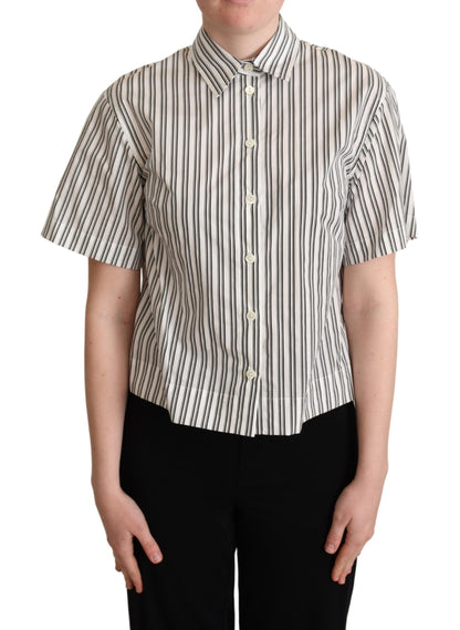 Chemisier/Haut Rayé Noir et Blanc Dolce & Gabbana