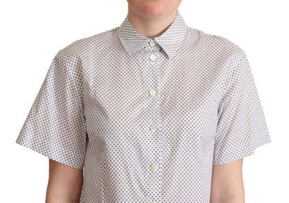 Chemise boutonnée à col Dolce & Gabbana pois blancs et gris