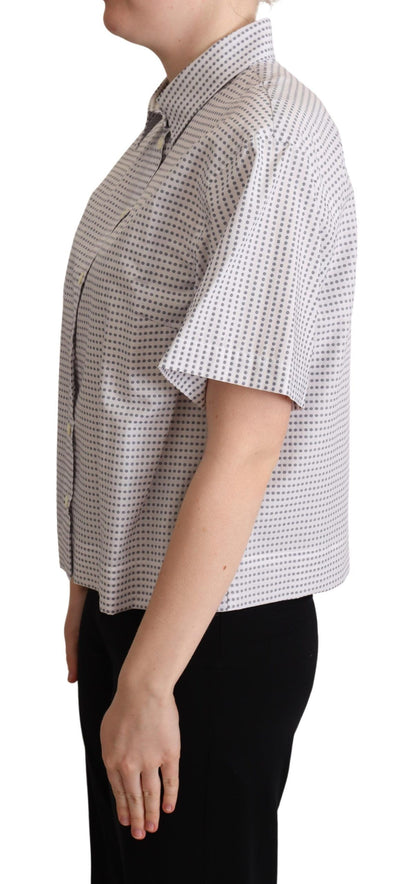 Chemise chemisier à col Dolce & Gabbana à pois blancs