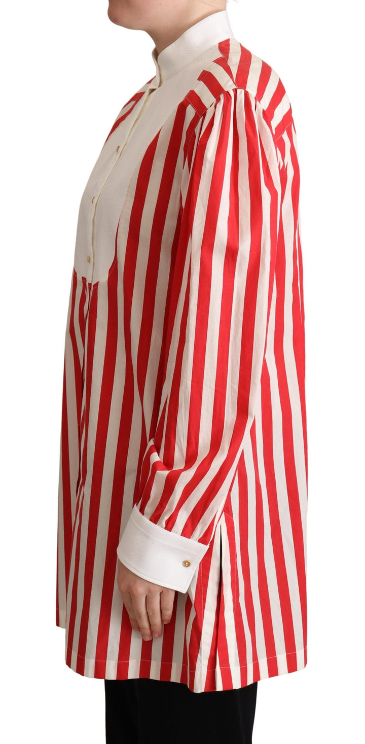 Camisa formal Dolce & Gabbana de manga larga a rayas rojas y blancas