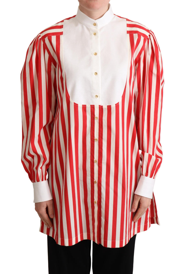 Camisa formal Dolce & Gabbana de manga larga a rayas rojas y blancas
