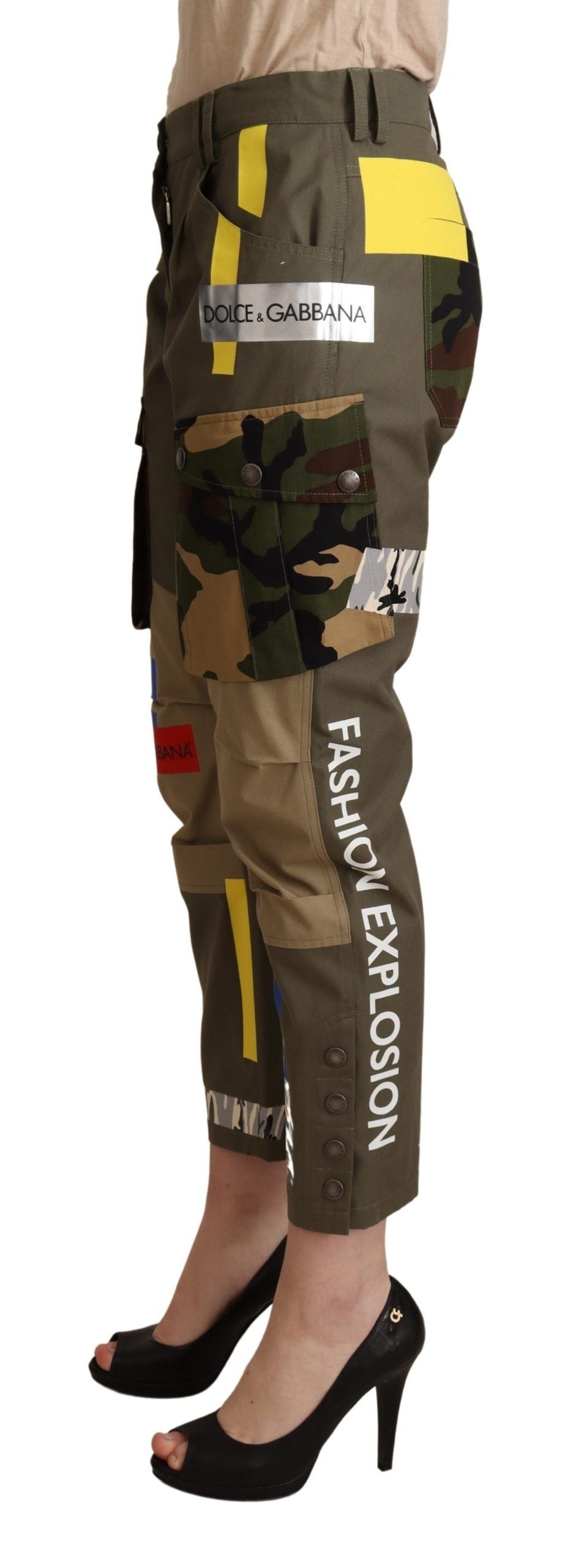 Pantalon Cargo Militaire Vert en Coton Dolce & Gabbana