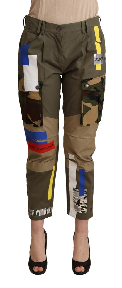 Pantalon Cargo Militaire Vert en Coton Dolce & Gabbana