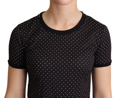T-shirt col ras du cou Dolce & Gabbana en coton noir à pois