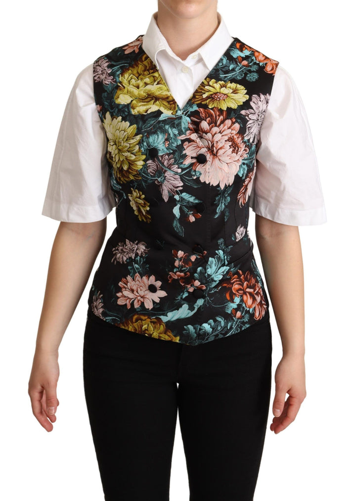 Chaleco Jacquard Floral Negro Dolce & Gabbana