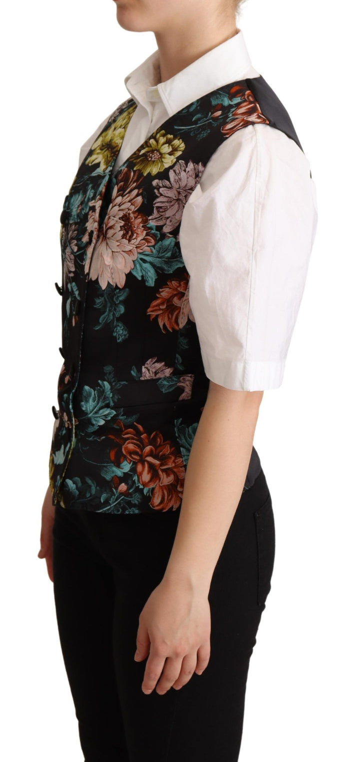 Chaleco Jacquard Floral Negro Dolce & Gabbana
