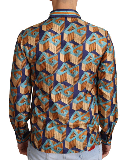 Chemise Top Homme en Soie Dolce & Gabbana Multicolor DG Logo