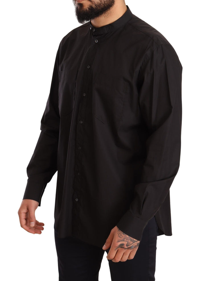 Camisa de vestir formal Dolce & Gabbana negra 100% algodón
