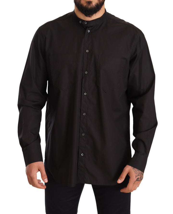 Camisa de vestir formal Dolce & Gabbana negra 100% algodón