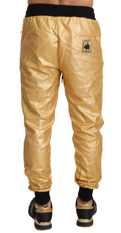 Pantalon en coton Dolce & Gabbana motif cochon doré de l'année